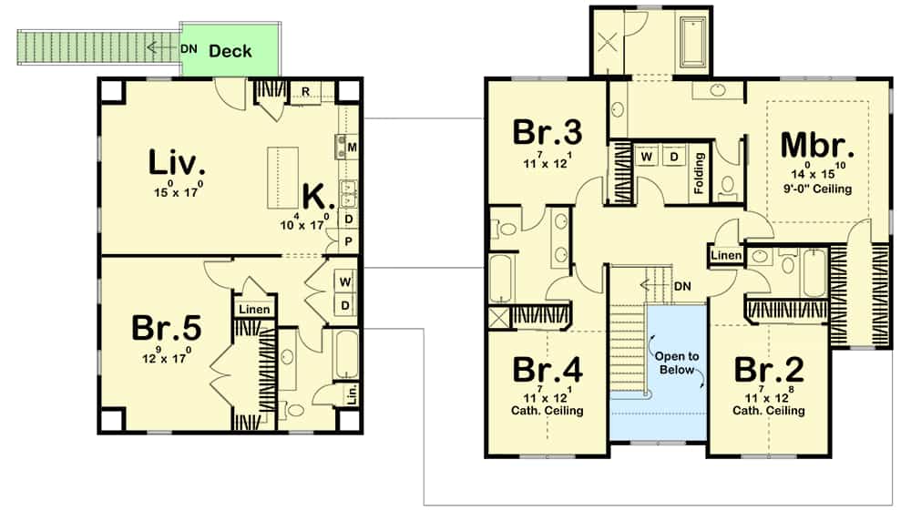 second levelx floor plan 5 bedroom two story new american farmhouse may072021