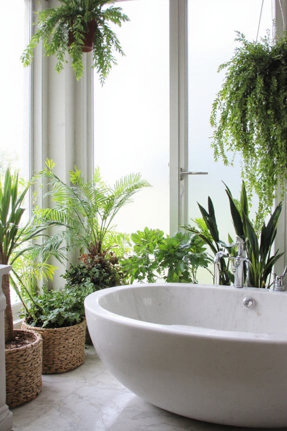 21 Elegant Luxury Bathroom Ideas for a Spa-Like Escape 16 add lush bathroom greenery