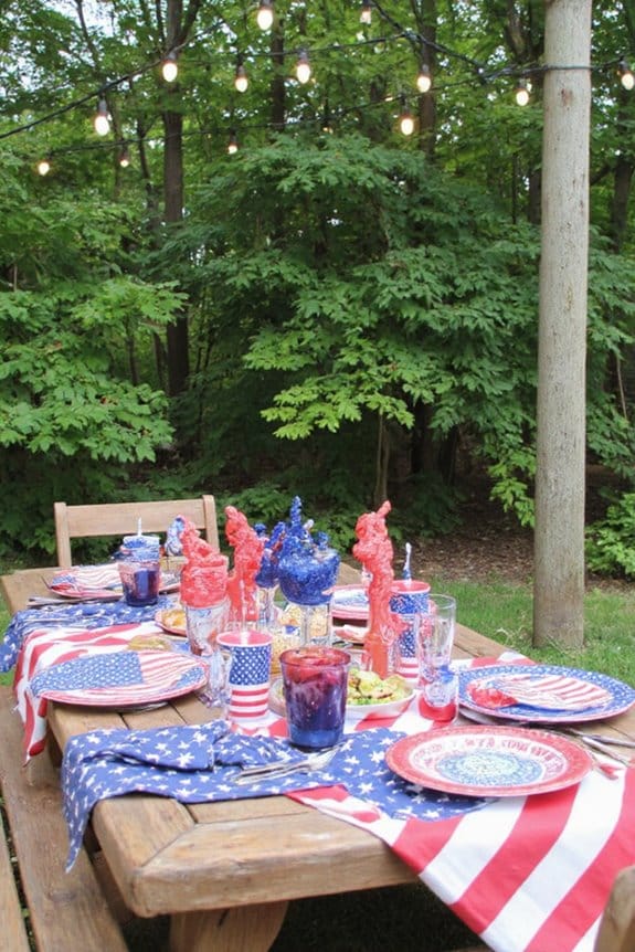 16 Easy Outdoor 4th of July Decor Ideas to Set the Scene 4 american flag themed tableware decoration