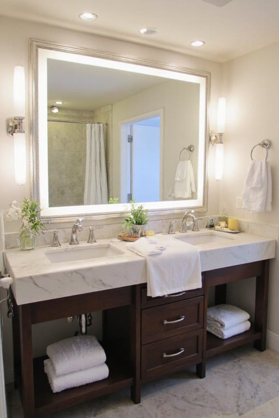 21 Elegant Luxury Bathroom Ideas for a Spa-Like Escape 21 anti fog mirror technology