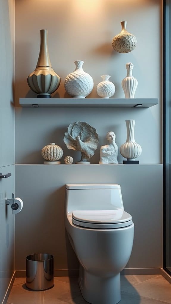 25 Gorgeous Above Toilet Decor Ideas You’ll Want to Steal 18 artistic ceramic bathroom accents