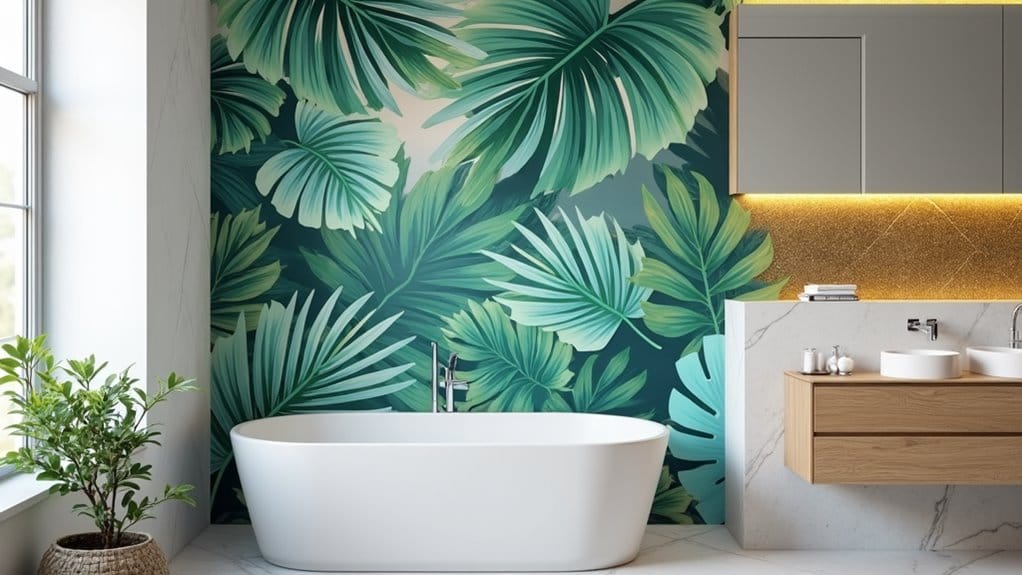20 Stunning Bathroom Paint Colors and Wall Ideas You'll Love 19 artistic customizable waterproof murals