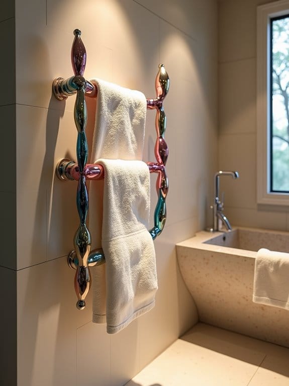 16 Stylish & Space-Saving Bathroom Towel Rack Ideas 16 artistic functional sculptural design