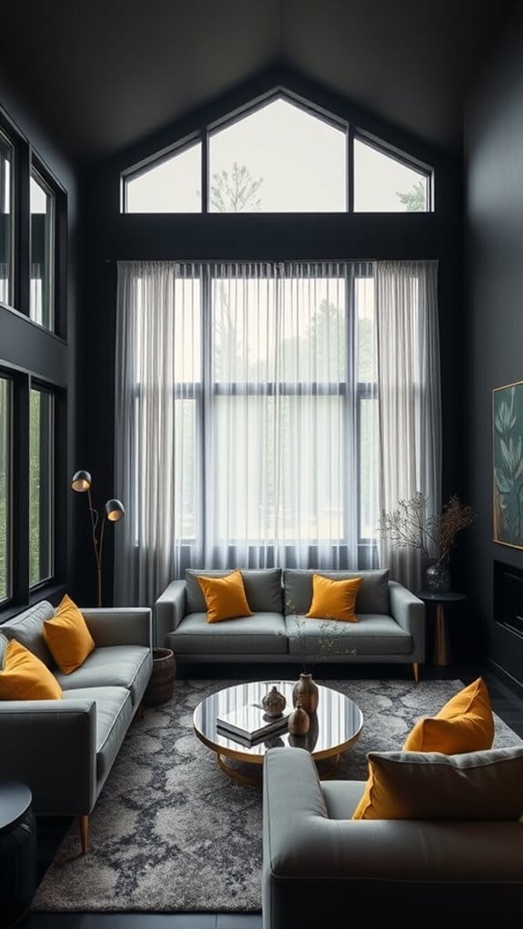 22 Dark and Moody Living Room Ideas You’ll Fall in Love With 23 balance light with dark accents