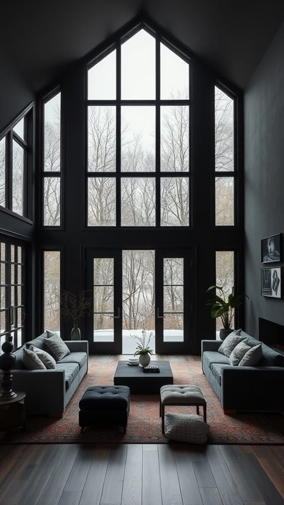 22 Dark and Moody Living Room Ideas You’ll Fall in Love With 10 black frames enhance depth