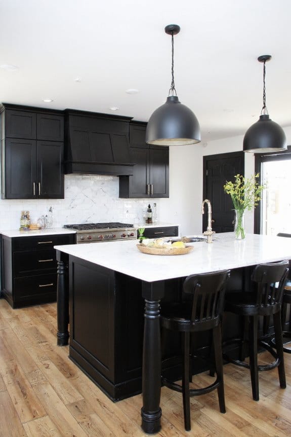 22 Open Kitchen Concepts for Effortless Cooking and Entertaining 20 bold black white contrast