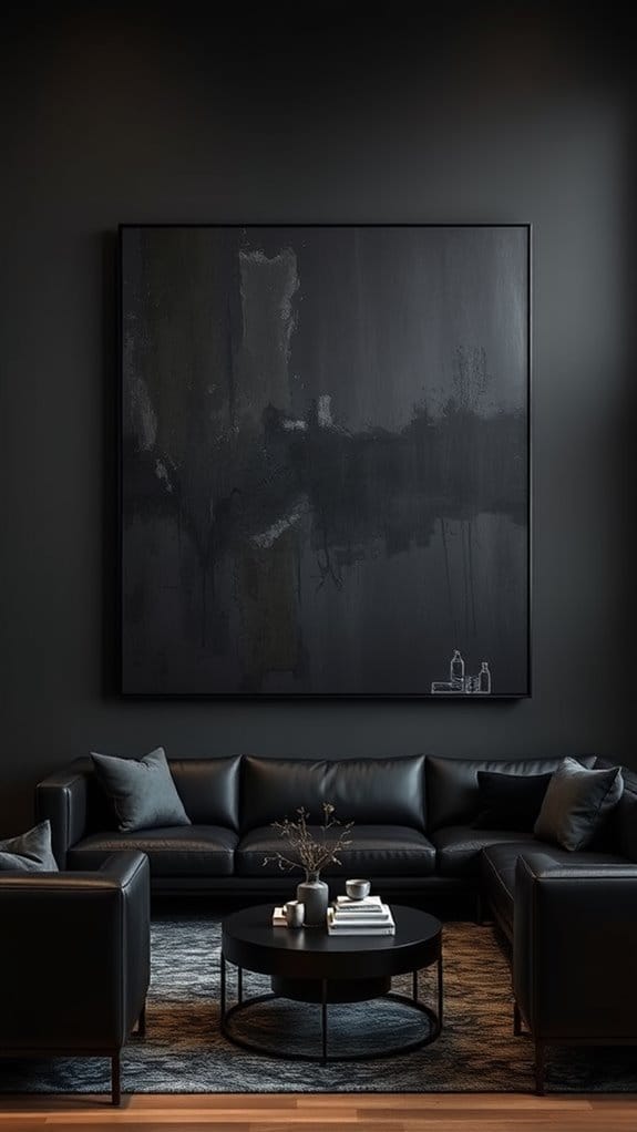 22 Dark and Moody Living Room Ideas You’ll Fall in Love With 11 bold dark art displays
