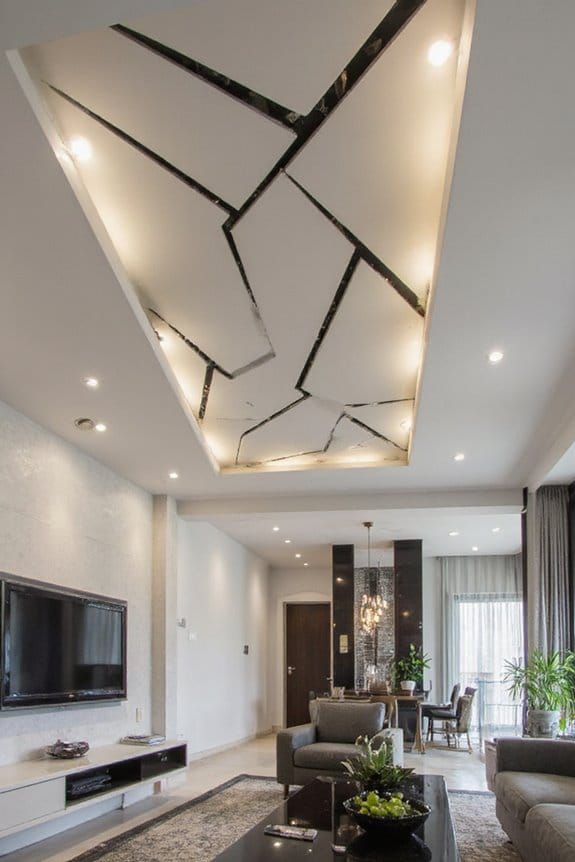 15 Beautiful Gypsum False Ceiling Designs to Elevate Your Space 5 bold geometric ceiling designs