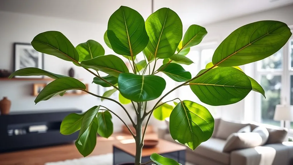 18 Beautiful Indoor Plants That Thrive in Living Rooms 12 bold glossy fiddle leaves