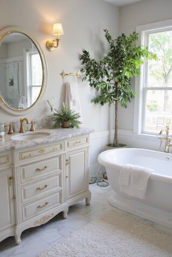 21 Elegant Luxury Bathroom Ideas for a Spa-Like Escape 6 bold hardware elevates design
