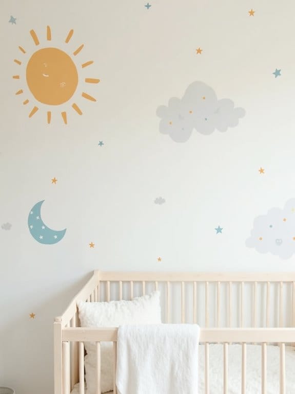 15 Adorable Nursery Wallpaper Ideas for a Dreamy Look 7 celestial nursery with shimmer