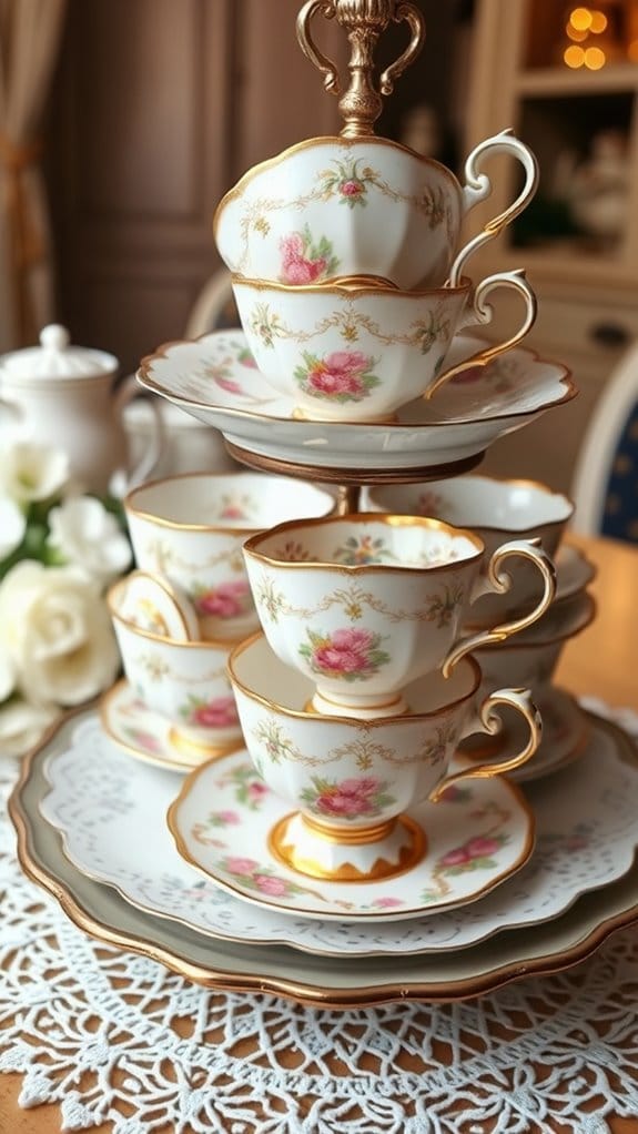 24 Unique Tiered Tray Decor Ideas Anyone Can Recreate 3 charming vintage tea display