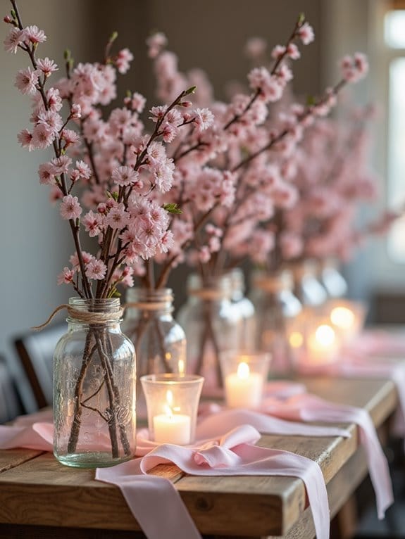 19 Creative Mason Jar Graduation Centerpieces You’ll Want to Recreate 19 cherry blossom mason jar decor