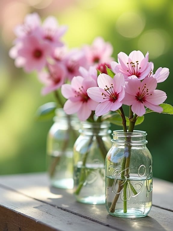 15 Beautiful Spring Table Centerpiece Ideas You Can Copy Today 7 cherry blossom mason jar decor