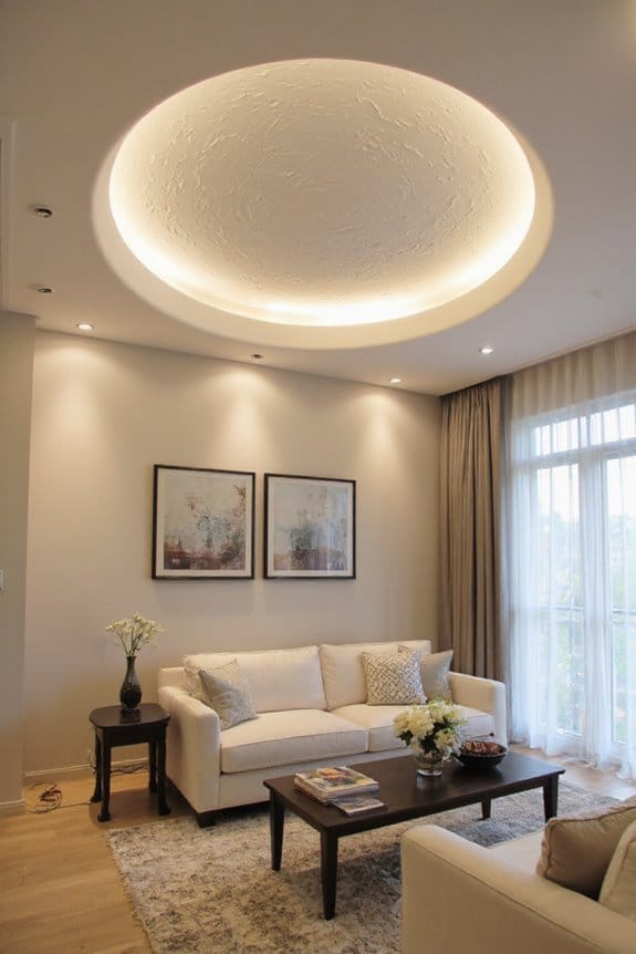 15 Beautiful Gypsum False Ceiling Designs to Elevate Your Space 6 circular ceiling as focal point