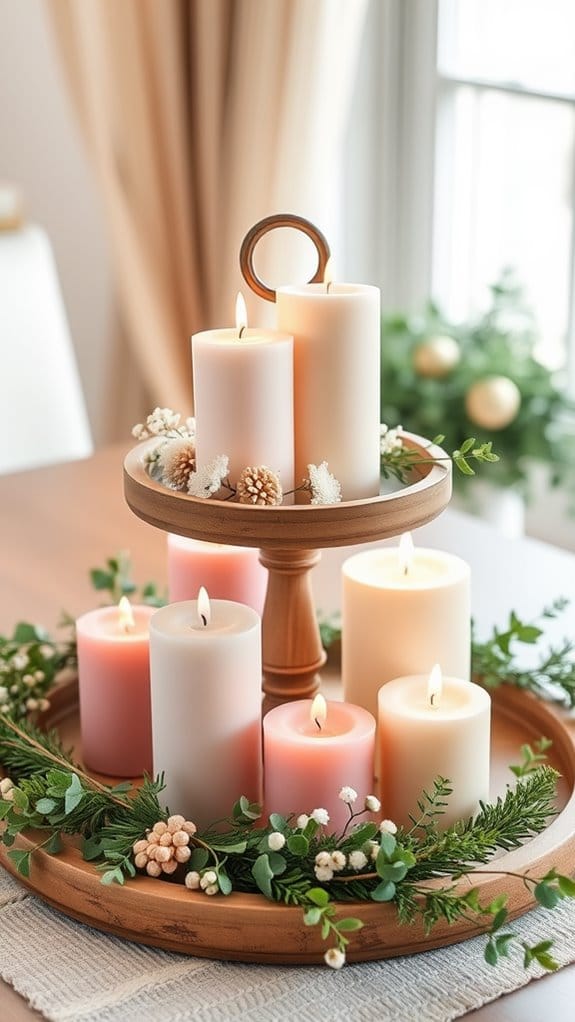 24 Unique Tiered Tray Decor Ideas Anyone Can Recreate 5 colorful cohesive candle arrangements