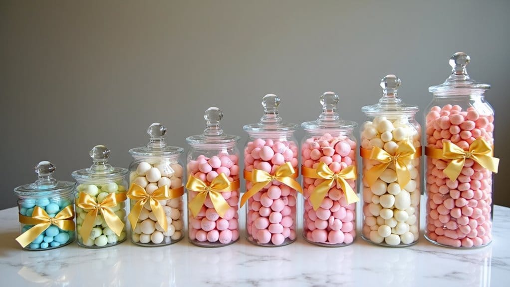17 Fun & Creative Graduation Candy Buffet Ideas You’ll Be Obsessed With 2 colorful graduation candy displays