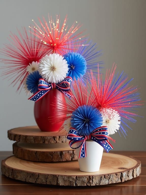 15 Creative 4th Of July Tiered Tray Decor Ideas 6 colorful metallic firework displays