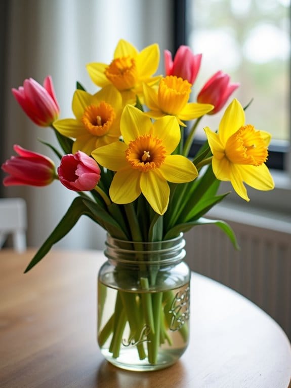 15 Beautiful Spring Table Centerpiece Ideas You Can Copy Today 2 colorful spring flower arrangement