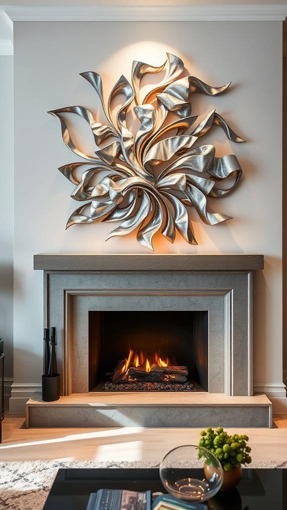 15 Stunning Above Fireplace Decor Ideas That Pop 8 contemporary artistic metal sculptures