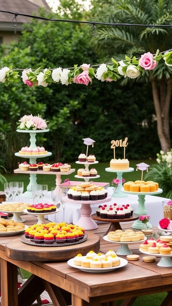 19 Easy Outdoor Graduation Party Ideas Anyone Can Pull Off 5 create a cohesive themed dessert display