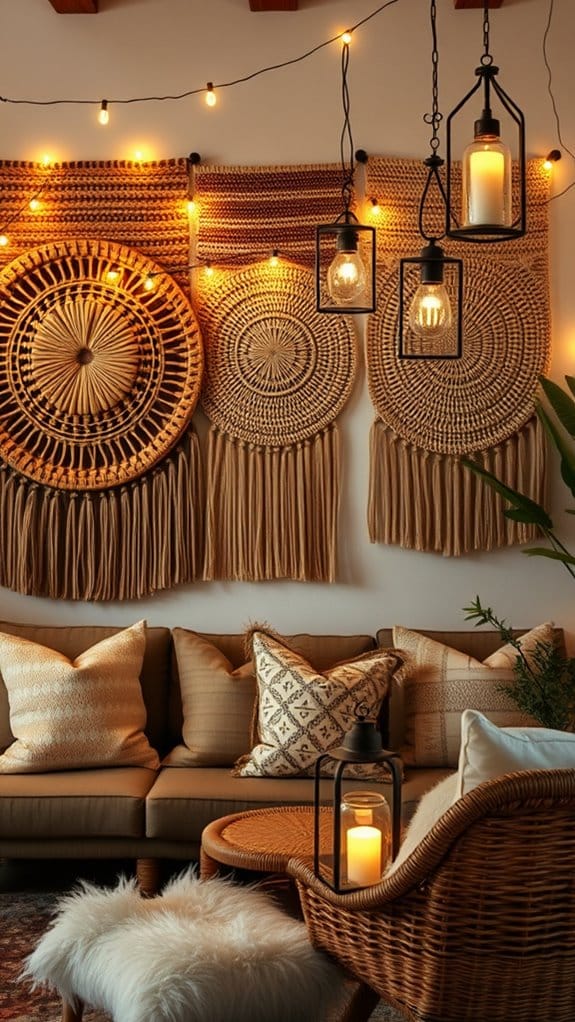 22 Modern Boho Living Room Ideas You'll Absolutely Love 15 create cozy ambient lighting