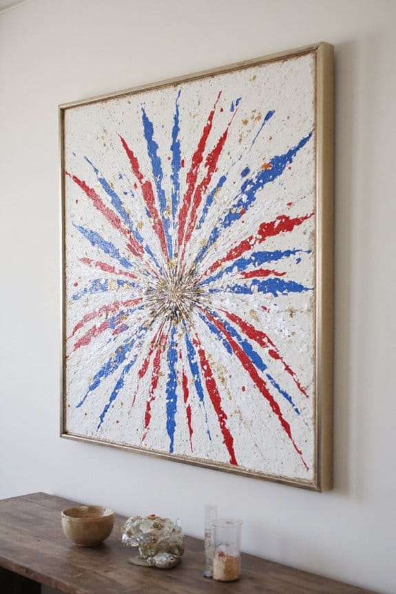 19 Stylish Indoor 4th of July Decor Ideas to Celebrate in Style 17 create explosive firework wall art