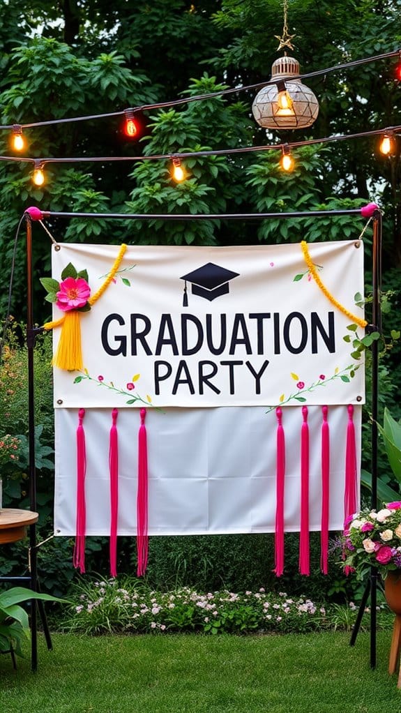 19 Easy Outdoor Graduation Party Ideas Anyone Can Pull Off 4 create personalized graduation banner