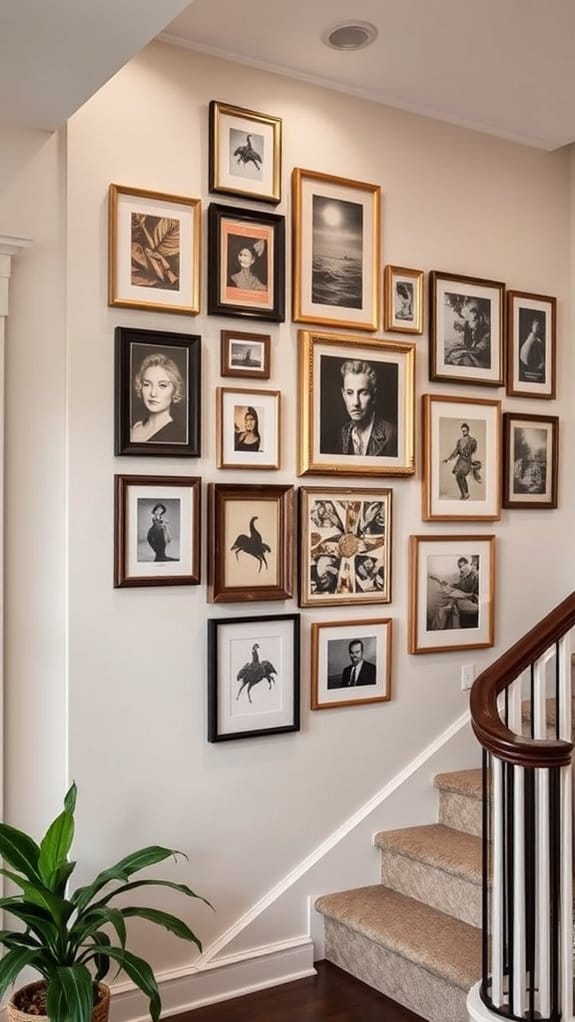How to Style a Staircase Wall: 26 Inspiring Decor Ideas 4 curated framed print gallery