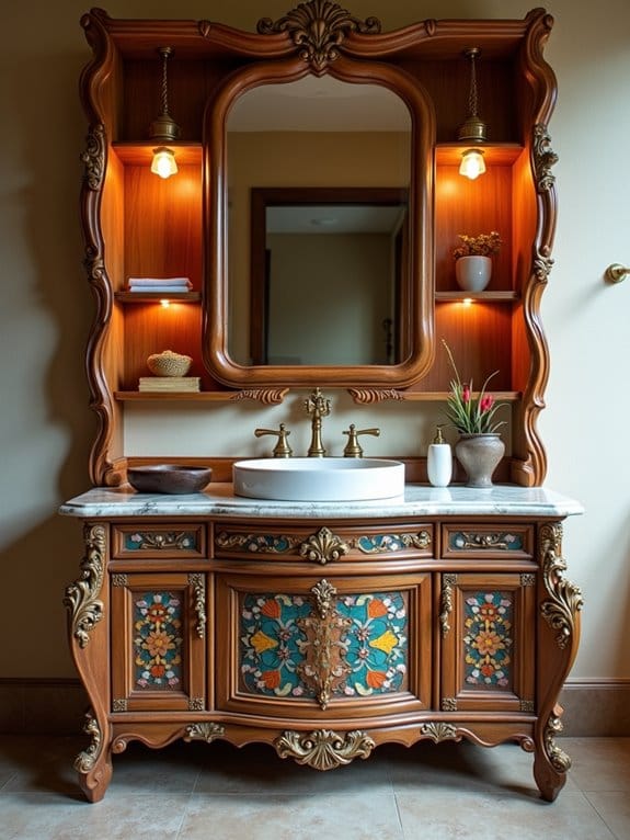 19 Gorgeous Makeup Vanity Ideas to Match Any Aesthetic 12 custom artistic vanity design