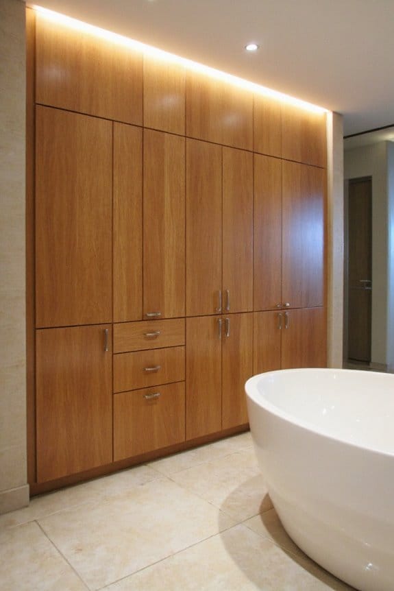 21 Elegant Luxury Bathroom Ideas for a Spa-Like Escape 11 custom integrated storage solutions