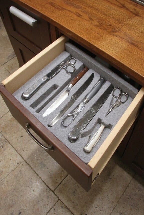 17 Aesthetic Kitchen Drawer Organization Ideas You Need to Try 4 custom storage for sharp tools
