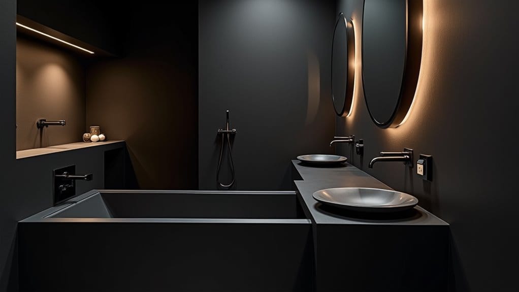 20 Stunning Bathroom Paint Colors and Wall Ideas You'll Love 5 dark dramatic sophisticated design