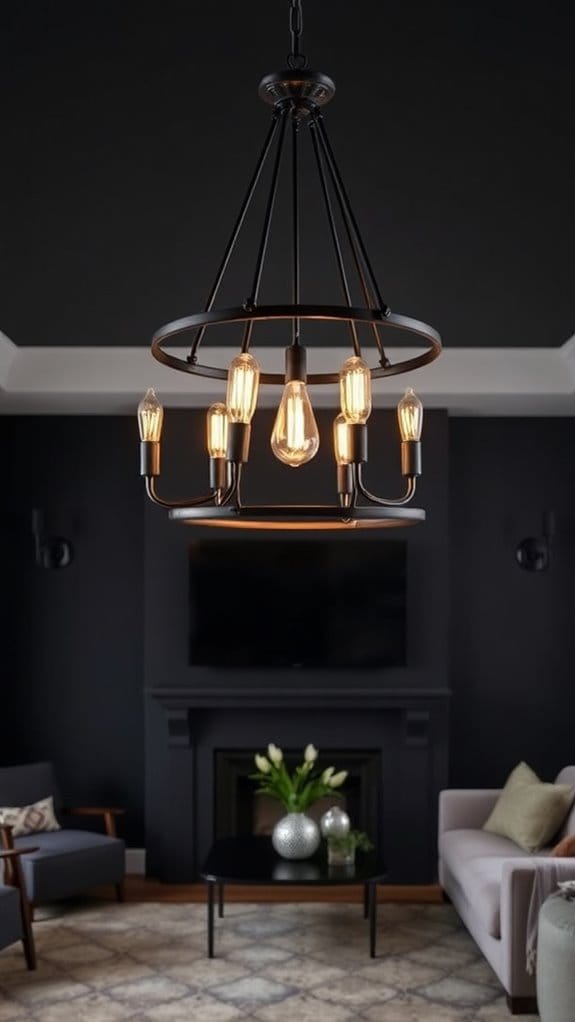 22 Dark and Moody Living Room Ideas You’ll Fall in Love With 17 dark fixtures create luxurious focal points