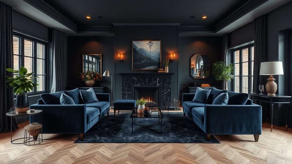 dark moody living room inspiration