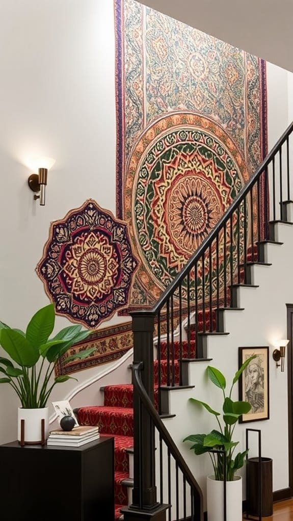 How to Style a Staircase Wall: 26 Inspiring Decor Ideas 23 decorative wall hanging ideas