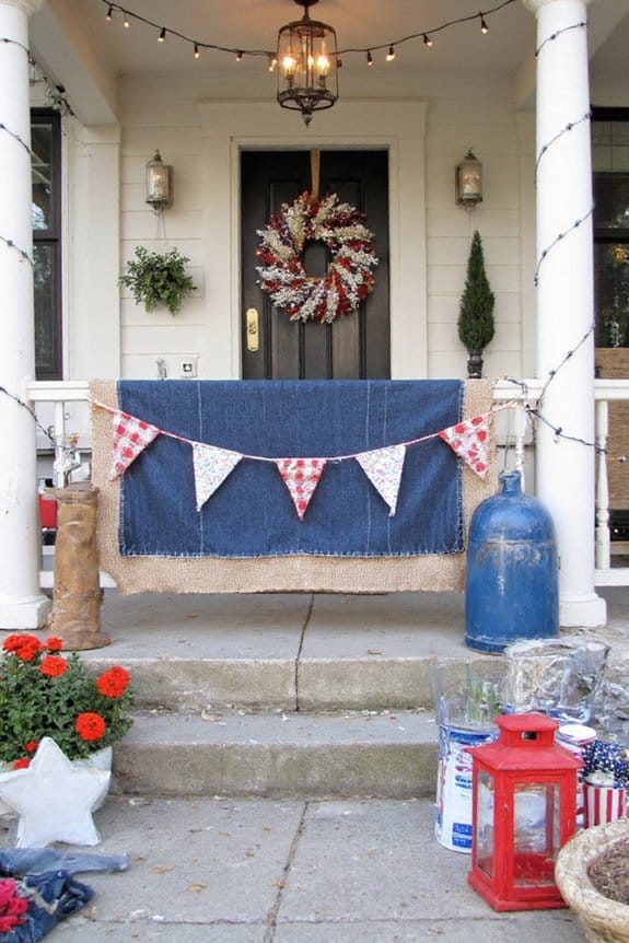 14 Simple DIY 4th of July Garland Ideas to Craft This Season 11 denim burlap patriotic banner