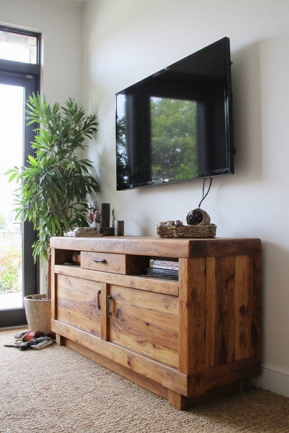20 Modern TV Unit Designs for the Ultimate Entertainment Setup 21 eco friendly reclaimed furniture