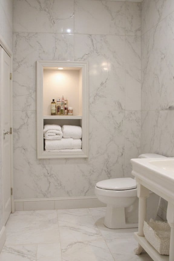 21 Elegant Luxury Bathroom Ideas for a Spa-Like Escape 15 elegant built in storage solution