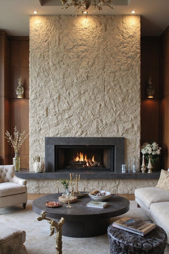 18 Luxurious Living Room Ideas With Sophisticated Style Details 18 elegant fireplace art focus