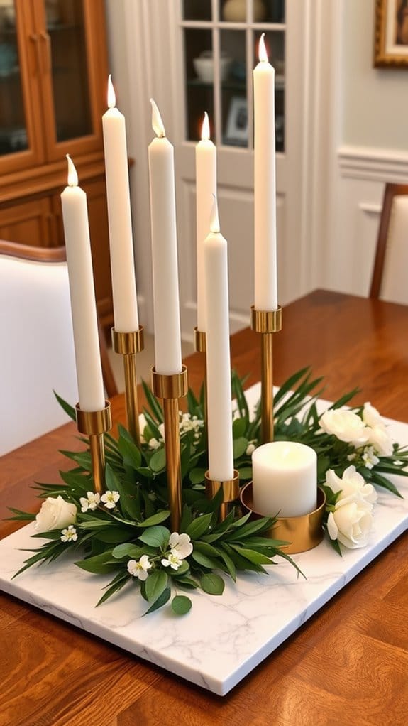 15 Effortless Dining Table Centerpiece Ideas That Impress 2 elegant minimalist candle decor