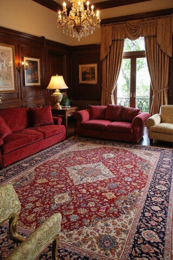 18 Luxurious Living Room Ideas With Sophisticated Style Details 6 elegant textured rug accents
