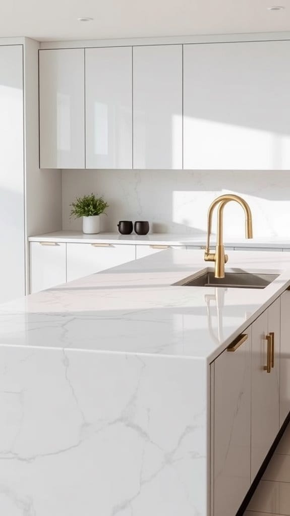 28 Stylish & Functional Kitchen Countertop Ideas to Try Now 2 elegant veined marble surfaces