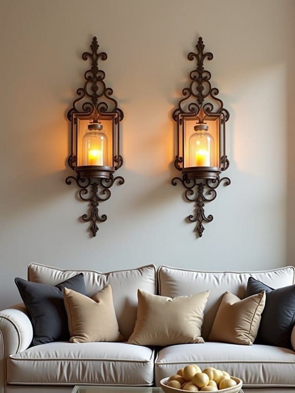 18 Eye-Catching Wall Decor Ideas to Style Above Your Couch 13 elegant versatile candle displays