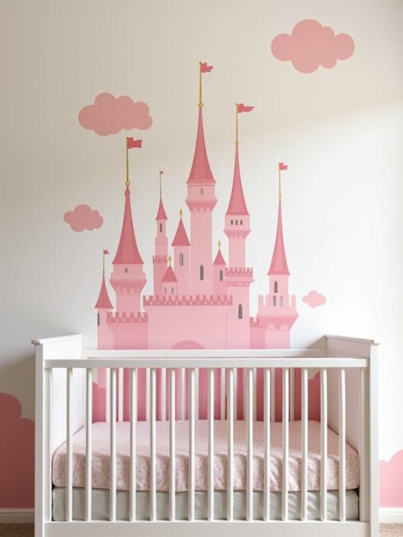 15 Adorable Nursery Wallpaper Ideas for a Dreamy Look 12 enchanted pastel castle wonder