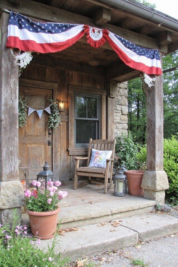 20 Rustic Farmhouse 4th of July Decor Ideas You’ll Adore 3 festive patriotic bunting displays
