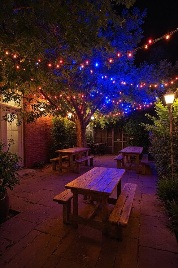 16 Easy Outdoor 4th of July Decor Ideas to Set the Scene 6 fireworks inspired vibrant lighting