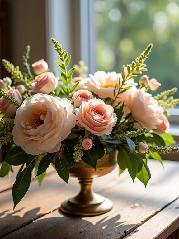 15 Beautiful Spring Table Centerpiece Ideas You Can Copy Today 8 floral wreath on candlestick