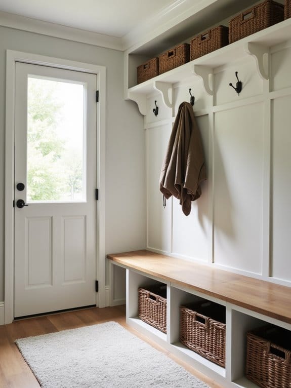 16 Space-Saving DIY Mudroom Ideas Perfect for Small Spaces 11 fold down storage seating