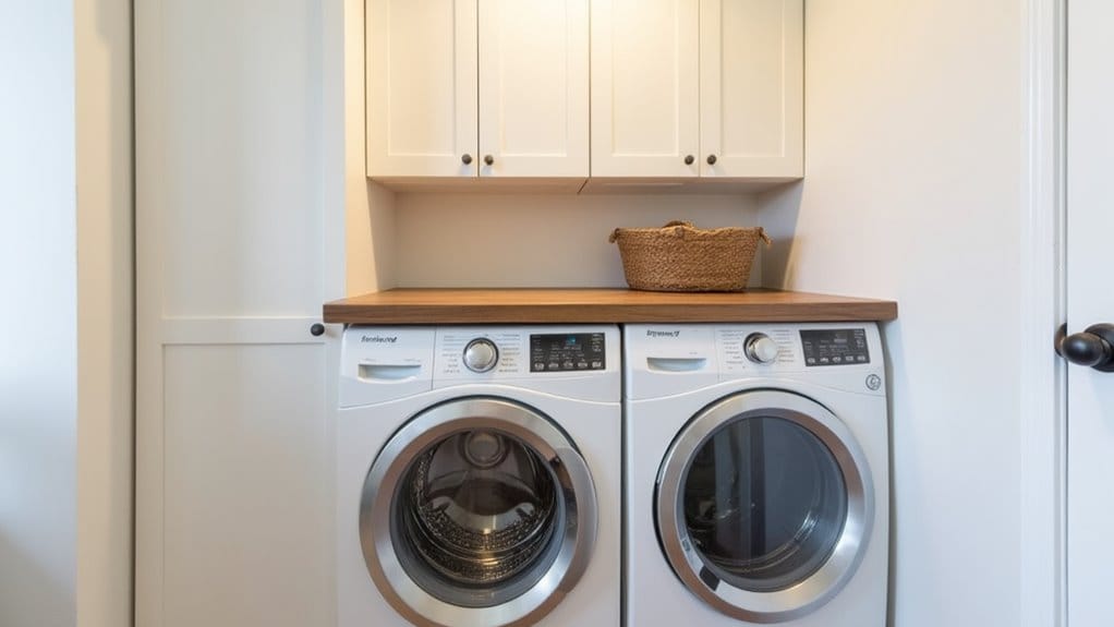 16 Smart Stacked Washer and Dryer Laundry Room Ideas That Maximize Space 3 fold down versatile workspace
